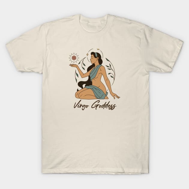 Virgo Goddess T-Shirt by Garden Avenue Designs